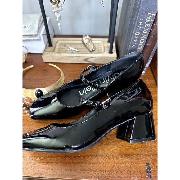Calvin Klein Women's Black Marlay Mary Jane Block Pump with silver detail - Picture 6 of 6